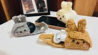 Cute Earbuds Cover 😍🧶🪡 ! Learn how to make them at 🏡 in just mins #trending #crochetpatterns #girl 