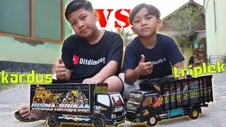 triplek vs kardus miniatur truk oleng srikandi