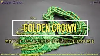 Priest Cincture Round Flat Tassels, Flat Knot Gold And Green Cincture, Cincture rebour flat knot