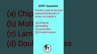 GPAT Question || Industrial Pharmacy || Practice to crack GPAT