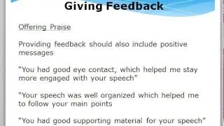 Mini Lecture Evaluating a speech