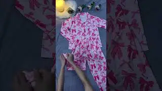 Adorable Bow Pajama Set for Cozy Nights #pajamas #sleepwear #nightwear