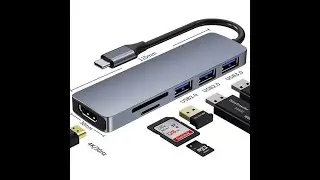 7-in-1 Type-C Laptop Docking Station: 4K HDTV, SD/TF Card Reader