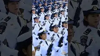 Chinese women military parade.