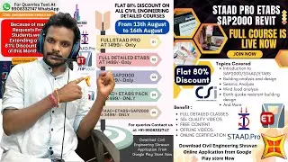 Engineer's Day Offers | Learn Detailed Civil Engineering Courses | STAAD | ETABS | SAP2000 |