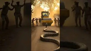 😱🐍 Giant Anaconda Stops the Roadroller | Real Tension on Village Road