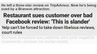 You could get sued for leaving a bad online review