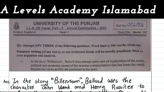 written answer on question of story Billennium by J. G Ballard, James Graham Ballard