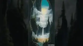 painting of a water fall in a crystal ball | crystal ball landscape painting #crystalball #waterart