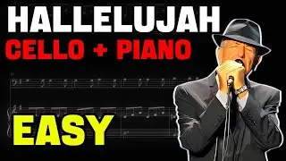 Hallelujah (Easy) | Cello & Piano Sheet Music for Beginners
