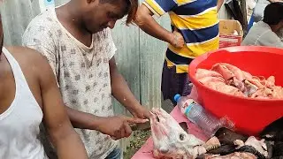 Amazing Cutting Goat's  Head Cutting# Lamb Head Cleaning & Cutting#Goat Head Cutting Skills