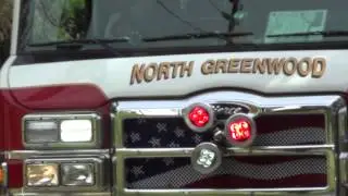 CLEARWATER FIRE RESCUE NORTH GREENWOOD PIERCE ENGINE 51 WITH ROTO-RAY SPINNING LIGHT ON THE FRONT