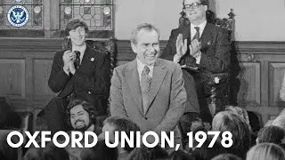 Richard Nixon's Opening Remarks at Oxford Union | Protestors Chant Outside!