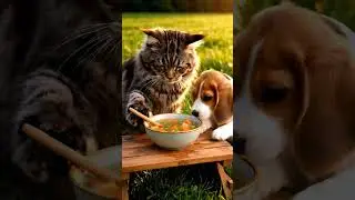 Mama Cat Cooks Soup for Duckling 🍲🐱🦆