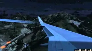 GTA V Flying 2: LSIA - SS - FZ - LSIA with Boeing 757-200 Wing View
