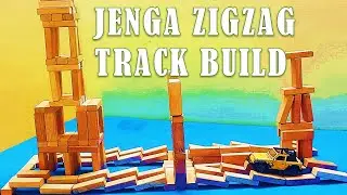 Insane Zigzag Jenga Track for Cars &ndash; Smooth Ride or Epic Crash? 😲 #Jenga #diy #dominoes #wooden