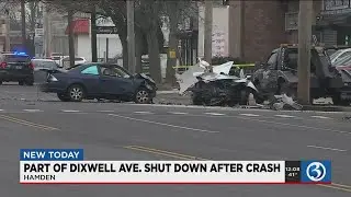 VIDEO: Drivers urged to avoid Hamden intersection following crash