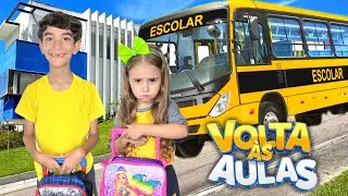 PRIMEIRO DIA DE AULA DE LUCAS ROCHA E MANU - ELA FICOU DOENTE DESSA VEZ - FAMÍLIA ROCHA