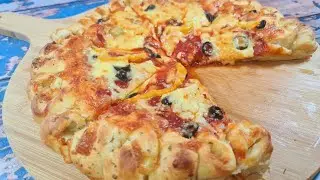 Easy homemade pizza dough recipe , the best stuffed crust pizza | YUMMY RECIPES by Iulia