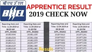 BHEL APPRENTICE JHANSI RESULT 2019 | BHEL APPRENTICESHIP RESULT