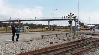 The SBB Historic train with Swiss Crocodile CE 6/8 III 14305 is leaving Sweden in Ystad