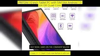 Pritom 10 Inch Tablet Pc With Sim Slot Android 13 64 Gb Quad Core Touch Screen