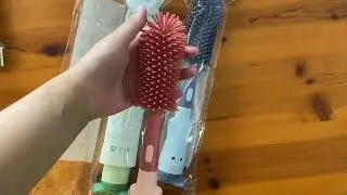 3 in 1 Baby Bottle Cleaning Brush-Silicone Brushes for Bottles, Nipple Cleaner and Steel Straw Tool