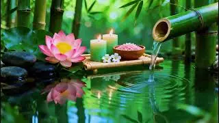 Relaxing Sleep Music with Bamboo Water Sound🌿Insomnia Relief,Stress Relief,Calm Anxiety & Meditation