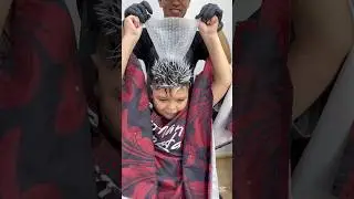 mechas platinadas para ni&ntilde;o 😍✅ #cabello #barbershop #colordecabello #barber