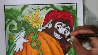 growing a huge pumpkin - Gnomes || speed coloring Part 2