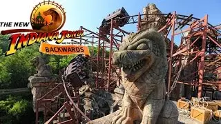 Indiana Jones Temple of Peril BACKWARDS, Disneyland Paris France