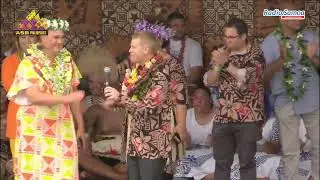 NZ Prime Minister Rt. Hon Chris Hipkins visits the Samoan Stage at Polyfest 2023