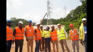 Travaux de raccordement de Kinguélé Aval - le Ministre Philippe TONANGOYE