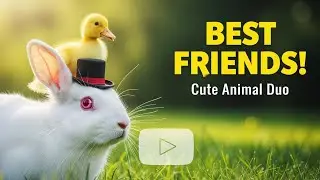 Cute Rabbit and Duckling Friendship | Adorable Animal Duo Animation