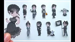 🕸️I MADE WEDNESDAY ADDAMS STICKERS - From sketches to final stickers ✂️