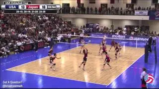 Very Long, Intense Women's Volleyball Rally between USA and JAPAN