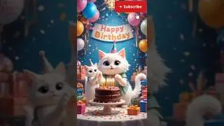 Cute kitten is cutting birthday cake 🎂 #adorably #cuteanimal #relatable #sweetestsmile #mademesmile