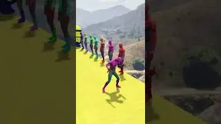 GTA 5 EPIC RAGDOLL SHOW SPIDERMAN VS COLOR MINION FALLS & FAILS LIVE GTA V