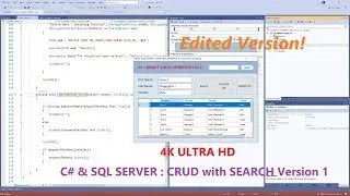 C# and SQL Server : Perform SMART CRUD Operations with SEARCH (Edited Version Part 1/2)