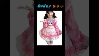 Sanrio Spring And Autumn Girl Cake Puff Sweet Princess Dress