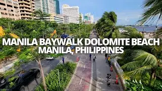 Exploring Manila Baywalk Dolomite Beach in Manila, Philippines Walking Tour #dolomitebeach #manila