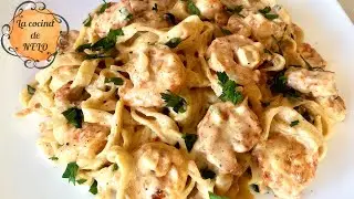 PASTA ALFREDO CON CAMARONES!🍤🍝