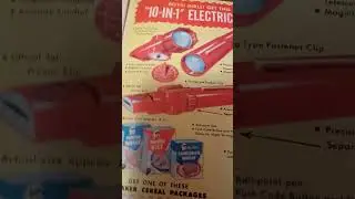 Реклама из комиксов 1958 года: 3M Acro-Pets на скотче и электрический набор для походов Sgt. Pres...
