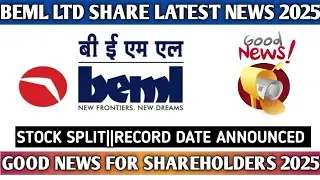 BEML ltd share latest news||Record date announced||Record date record date aagaya hai 2025||Stock...