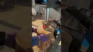 Pressing Wood with Hydraulic Machine &ndash; Splitting