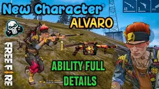GARENA FREEFIRE NEW CHARACTER ALVARO FULL ABILITY DETAILS IN HINDI !!! - ALVARO TOPUP EVENT 🔥