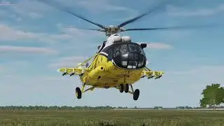 DCS World - Mi-8  helicopter -   PRECISE AUTOROTATION. Parking with engines off.   # 835