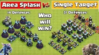 Area Splash Defense Vs Single Target Defense Formation | Clash of Clans |