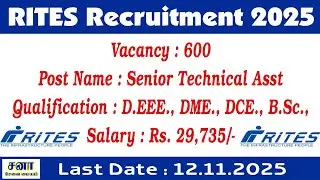 rites recruitment 2025 tamil | 600 vacancies