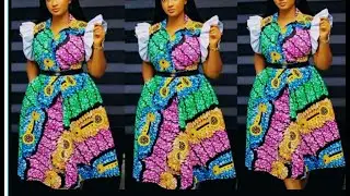 How to cut an A line button down gown with collar